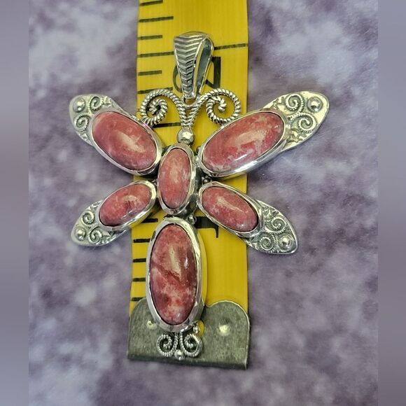Norwegian Thulite Dragonfly Pendant - Picture 6 of 9